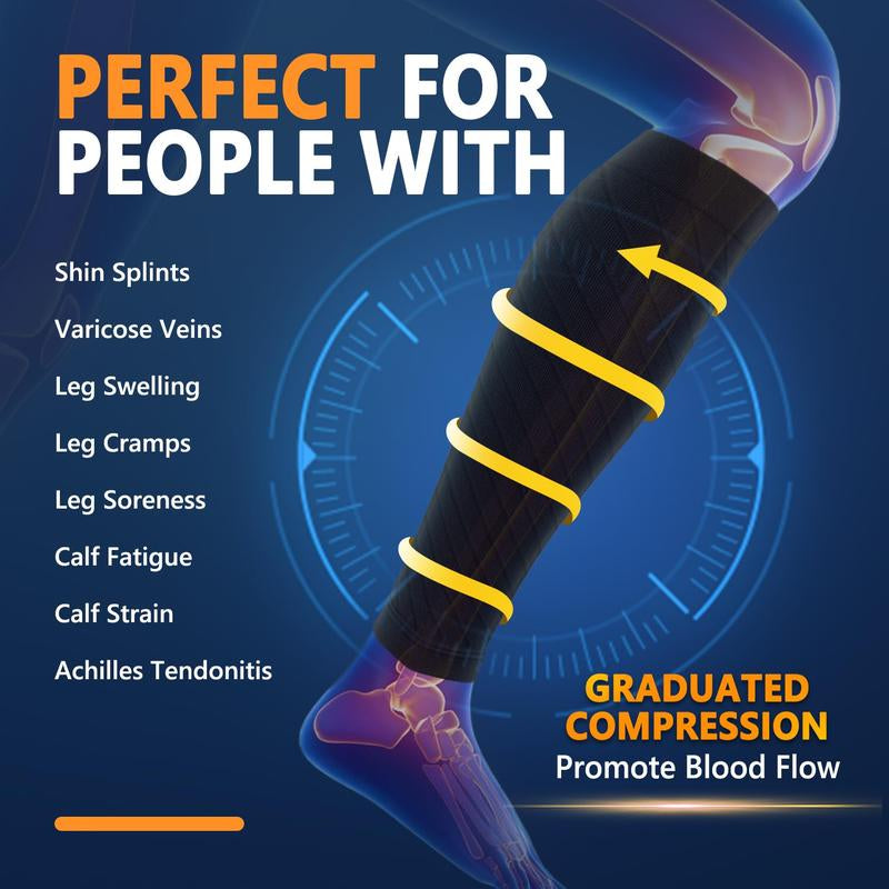 Tinylemon 3 Pairs 15-20Mmhg Calf Compression Sleeves for Women Men Leg Support Running Shin Splints Relief Knee Saver Wellknee Plaster Black Healthcare Tool Patellaband