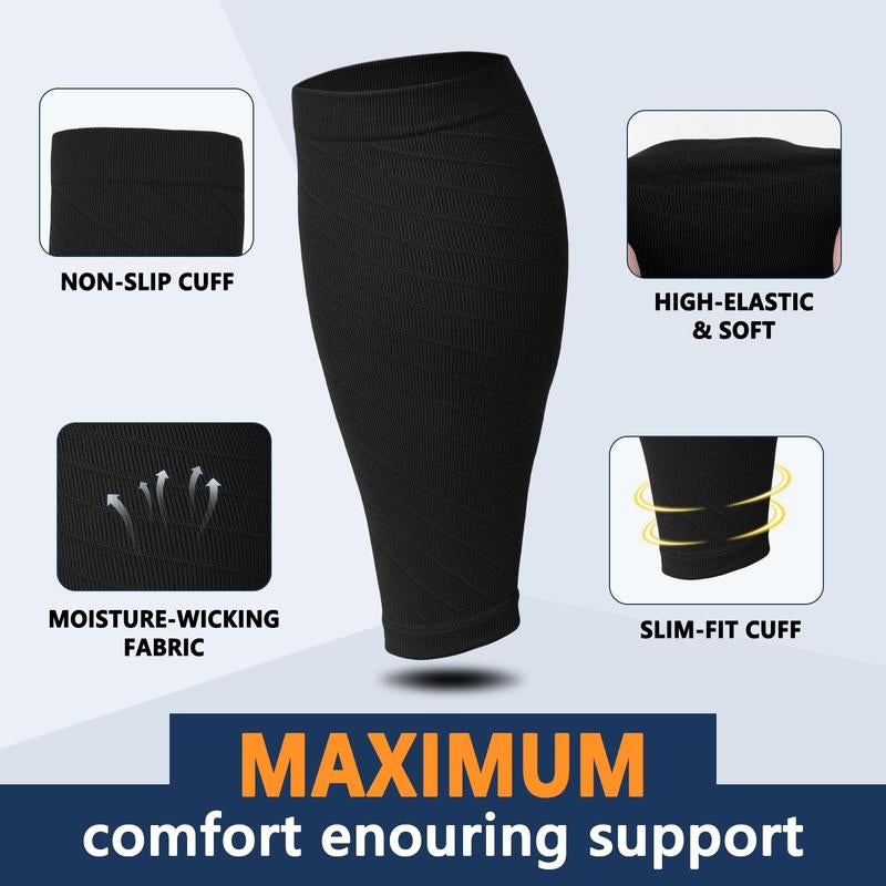 Tinylemon 3 Pairs 15-20Mmhg Calf Compression Sleeves for Women Men Leg Support Running Shin Splints Relief Knee Saver Wellknee Plaster Black Healthcare Tool Patellaband