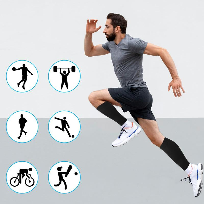 Tinylemon 3 Pairs 15-20Mmhg Calf Compression Sleeves for Women Men Leg Support Running Shin Splints Relief Knee Saver Wellknee Plaster Black Healthcare Tool Patellaband