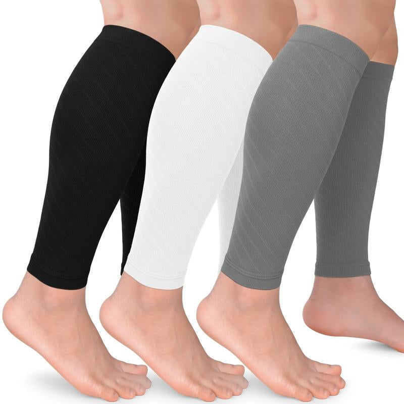Tinylemon 3 Pairs 15-20Mmhg Calf Compression Sleeves for Women Men Leg Support Running Shin Splints Relief Knee Saver Wellknee Plaster Black Healthcare Tool Patellaband
