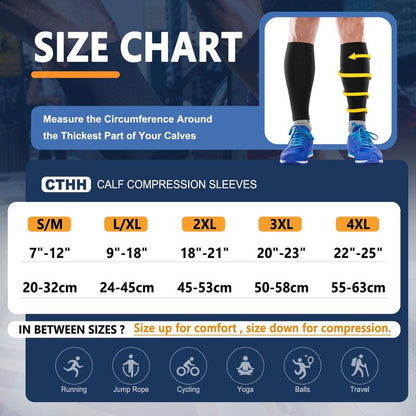Tinylemon 3 Pairs 15-20Mmhg Calf Compression Sleeves for Women Men Leg Support Running Shin Splints Relief Knee Saver Wellknee Plaster Black Healthcare Tool Patellaband