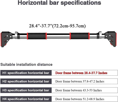 Pull up Bar, Pullup Bar Chin up Bar for Doorway Home Gym Equipment Adjustable Width - 660 LBS
